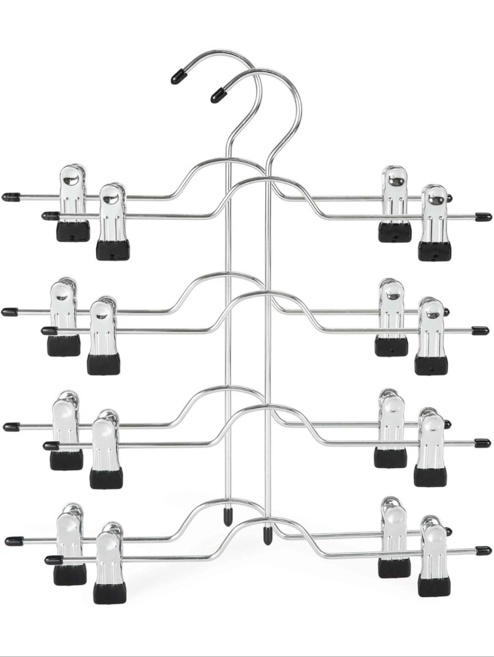 Multi-Tier Hangers with Clips. 5 Hangers with 4 Tiers.